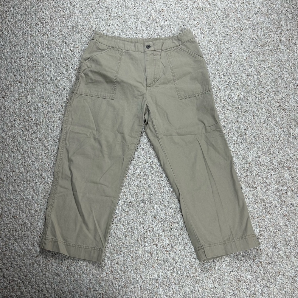 Woolrich Womens Size 12 Style 1412 Beige Buff Tan Pocket Lightweighr Capri Pants